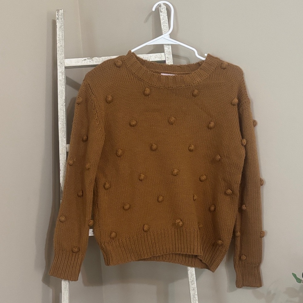 Brown Pom-Pom Sweater